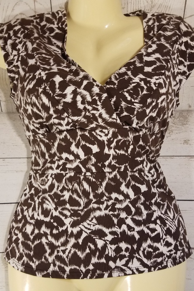 BCBGMAXAZRIA Brown/Cream Top